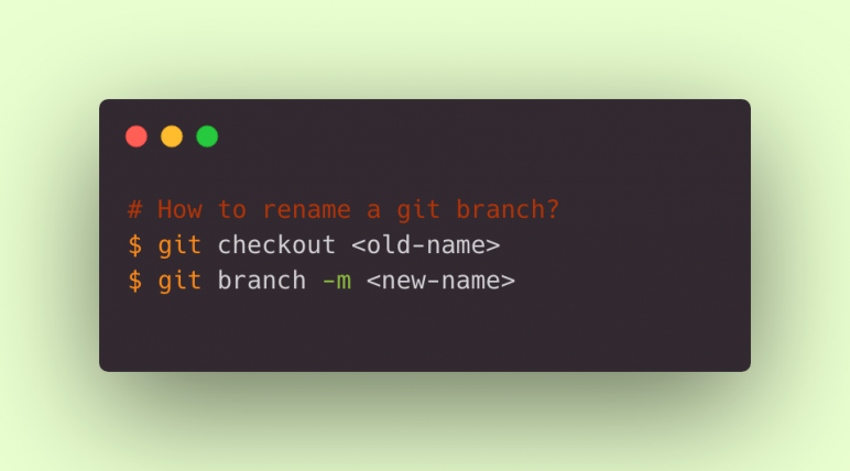 How to Rename GIT Branch?