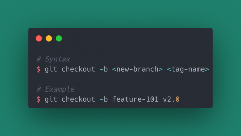 How to Create a new GIT Branch from a Tag?